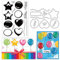 GLOBLELAND 2 Stück Ballons Thema Klare Stempel und Stanzungen Liebesballons Silikonstempel Karten und Metallstanzschablonen für Kartenherstellung und DIY-Prägung Scrapbooking