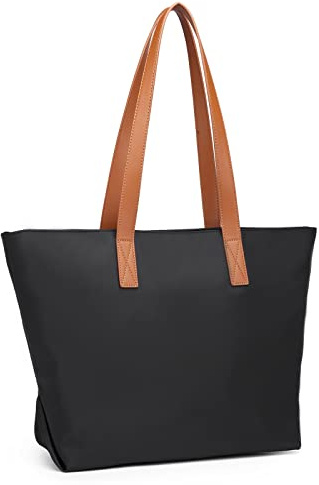 Miss Lulu Shopper Damen Groß HenkeltascheTasche Damen Schultertasche für Schule Einkauf aus Nylon wasserdicht 13 Zoll Laptoptasche Einheitsgröße