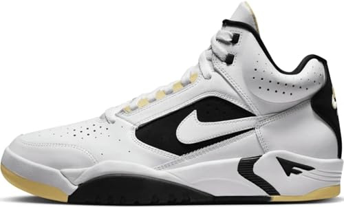 Nike Herren Air Flight Lite Mid Sneaker, White/White-Lemon-Black, 45 EU