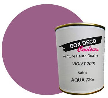 BOX DECO COULEURS Peinture murale acrylique aspect satin Aqua Déco - 750ml, Violet 70'S