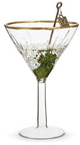 RAZ Imports EC Elegant Martini Ornament, 4.75-inch Height, Glass and Resin