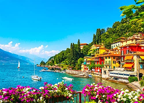HUADADA Jigsaw Puzzles 1000 Pieces for Adults jigsaw puzzles for adults 1000 Piece Puzzle Educational Games - Como lake.Italy, Europe