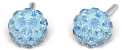 Studex TUBE Hypoallergenic Earrings Ohrringe Kristall oder Aquamarine Feuerball