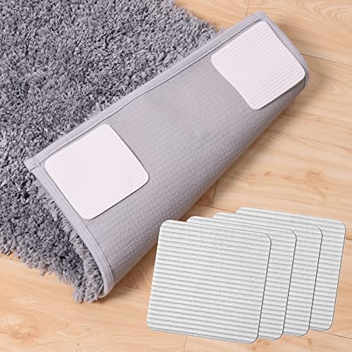FuKuEn Anti Curling Rug Pads for Laminate Floors Non Slip Rug Underlay Stop Mats Slipping on Flooring Washable Rug Pads Grippers Keep Your Rug in Place 10 x 10 cm 4 pieces