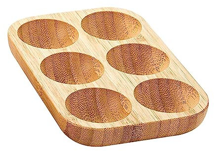 predolo Porte-œufs, récipient à œufs, Double rangée en Bois, Plateau de Rangement pour œufs, Support Organisateur d'œufs pour Garde-Manger, 6 grilles