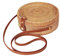 Rattan Crossbody Bag, Circle Rattan -Tasche, runde gewebte Umhängetasche mit Lederband und Schnalle, modische Sommerstrandtasche für Frauen Reisen