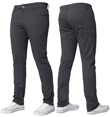 BRAND KRUZE Mens Stretch Slim Fit Chino Trousers Casual Work Jeans Pants