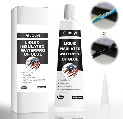 Gubuyi Cinta Aislante Líquida,Liquid Electrical Tape,Revestimiento De Goma Aislante Líquida, Impermeable Resistencia Aislante a Altas Temperaturas Cinta,50ML (Negro)