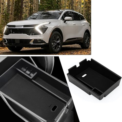 PSLER Car Center Console Armrest Secondary Organizer Tray for Kia Sportage NQ5 EX/LX/SX/X-Line 2022 2023 2024, Car Multifunctional Storage Box Organiser Interior Accessories