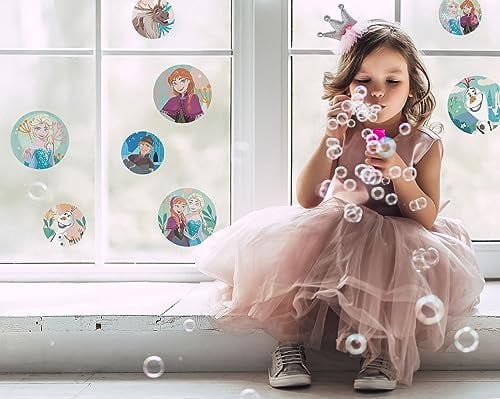 Disney Fenstersticker - Frozen Royal Bubbles - Größe 30 x 30 cm, 2 Bogen - Kinderzimmer, Babyzimmer, Fensteraufkleber, Fensterbild