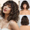 BESTUNG Kurze braun blond Perücke für Frauen, natürliches synthetisches Haar Ombre Bob Perücken mit ordentlichem Pony dunkler Wurzel für Alltag/Party/Cosplay (10 Zoll, braun blond)