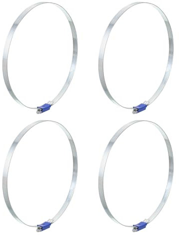 sourcing map 4Pcs Worm Gear Hose Clamp, Adjustable 7 - 8-5/64(175-205mm) Range Metal Fuel Line Pipe Clamps for Securing Hose Pipe Plumbing