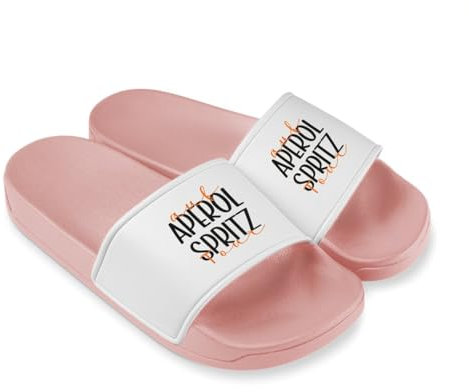 Tassenbrennerei Auf Aperol Spritz Tour Badelatschen für Herren & Frauen - Lustige Hausschuhe, Schlappen - Dusch- & Badeschuhe lustig (Rosa, EU Schuhgrößensystem, Erwachsene, Numerisch, M, 37)
