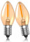 Aurahome 0.5W E14 LED Light Bulbs,C7 Salt Lamp Bulb, 2200K Amber Warm White Night Light Bulb, SES LED Vintage Candle Light Bulbs, Mini E14 Small Screw Edison Bulb-2Pack