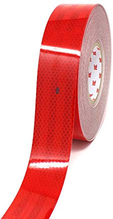 Finest Folia 3M Diamond Grade 983 Scotchlite - Cinta reflectante para contorno (50 mm, 5 m), color rojo