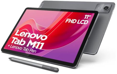 Tablet Lenovo Tab M11 LTE (G88). Color Gris (Grey). 128 GB de Memoria Interna, 4 GB de RAM. Pantalla IPS LCD de 11. Cámara Principal de 8 MP y Frontal de 8 MP. Sistema Android 13. Incluye Pen.