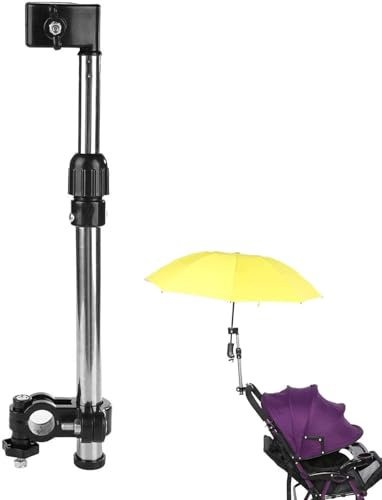 Hominas Schirmhalter für Fahrrad, Verstellbarer Regenschirmhalter Teleskop Regenschirm Halter für Fahrrad, Rollator, Rollstuhl, Golftrolley, Babywagen Zubehör