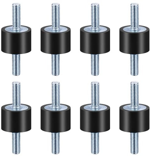 8 x M6 Gummi Stoßdämpfer Gummilager mit Schrauben, Gummipuffer Klimaanlage M6, Gummi Isolator Halterungen Silentblock Schwingungsdämpfer Gummidämpfer für Wasserpumpen Luftkompressoren(VV20*15 M6*18)
