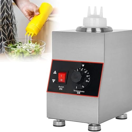 KHZKHC Electric Sauce Warmer, Commercial Chocolate Bottle Warmer, Butter Cheese Jam Heating Machine, Temperature Range 30-85℃, Bottle Capacity 650 Ml, For Heating Kinds Sauces