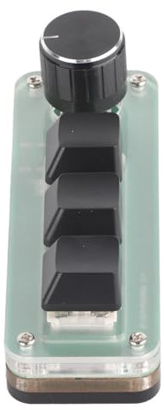 Brrnoo 3 Key Small Keypad, Programmable USB Mechanical Keyboard with Knob, RGB Backlight, Easy to Carry and Use with Computer Universal, for Office, Game, Music Production