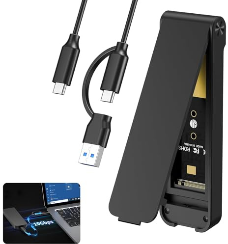 OBEST M2 Solid State Drive Box externe NVMe vers USB Ordinateur portable de bureau, boîtier SSD M2 10 Gbps, design sandwich, prise en charge UASP et Trim