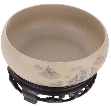 Totority 1juego Planta Cerámica Hidropónica con Base Maceta Redonda para Suculentas y Cactus para Flores Centro De Mesa Decorativo
