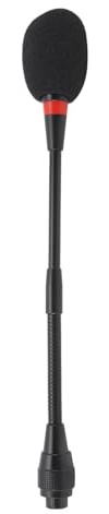 Akozon Microphone à Col de Cygne Clear Sound 25 Cm Microphone de Podium à Col de Cygne pour Salles de Conférence 4 Trous