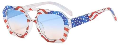Ymxygz Sonnenbrille Amerikanischer Flagge, Usa, Patriotische Party-Sonnenbrille, Bedruckte Sonnenbrillen, Urlaubs-Sonnenbrille Für Damen Und Herren