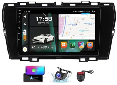ZZPHKK Android 13 Auto Radio Player 2 Din 9 Zoll Touchscreen für SsangYong Tivoli 2019-2021 Built-in Video Devices/FM RDS DAB+ Radio/Bluetooth 5.0/CarPlay Android Auto/Lenkradsteuerung(NF-7)