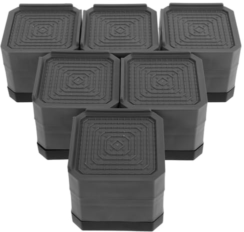 HOUDERCO 6 Pièces Rehausseurs Table Tapis Anti-vibrations Pour Lave-linge Et Sèche-linge Rehausseurs De Lit De Rechange Pour Sèche-linge Tapis Plastique Pour Lave-linge