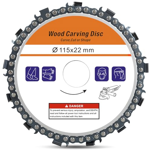 1 Stück Holz Schleifscheibe 115 * 22 mm, Blade size: 22MM (7/8 ); Diameter: 115MM (4.5 ); Maximum speed (rpm): 13000; Chain thickness: 0.5cm.