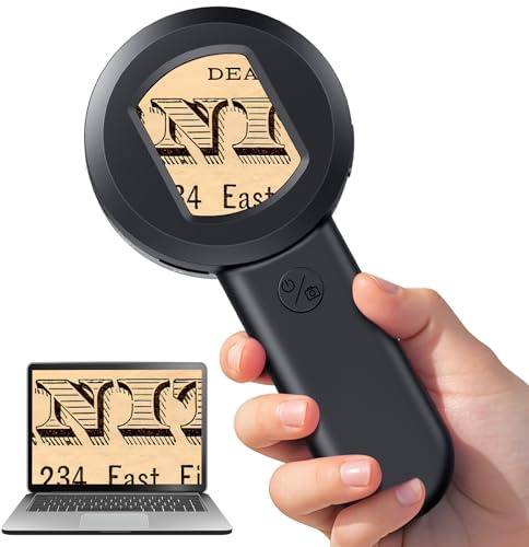 Digitales Lupe mit LED-Licht, Digitale Handlupe mit 1.7 IPS-Bildschirm, Handmikroskop mit Licht, Leselupe, Windows-kompatibel, Mikroskop mit 32 GB TF-Karte für Erwachsene & Kinder