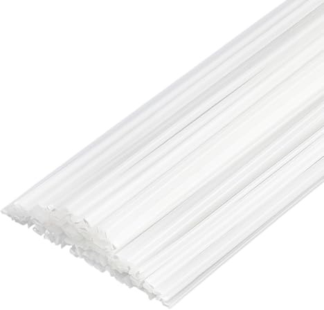 BENECREAT 100pcs Tiges de Soudure Plastique HDPE Blanches Longueur 300mm Largeur 5mm Tiges de Réparation Plastique pour Pare Chocs Réservoirs d Eau Poubelles Canoë et Bacs Plastiques