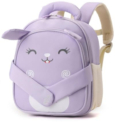 PROTAURI Kindergartenrucksack Mädchen 2-6 Jahre 11.6L 3D Tier Design, Biber | mit Brustgurt reflektierend wasserabweisend leicht atmungsaktiv ergonomisch 3D Tier Design