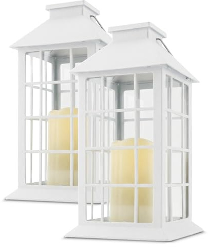 Hängende Solar-Gartenleuchten, Solarlaternen für den Außenbereich, LED, Laterne, Kerzenlicht mit Kerzeneffekt, IP44, Flammeneffekt, für Terrasse, Rasen, Balkon, Gartendekoration (2, Weiß)