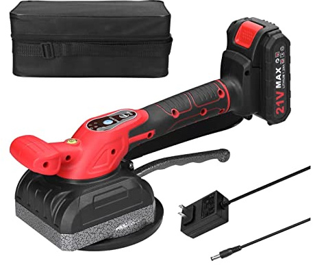 Vibrateur pour Carrelage, Vibrateur de carrelage portable à ventouse for, machine pose, vibrateur sol automatique réglable, outil nivellement avec batterie(1 Battery Plug)