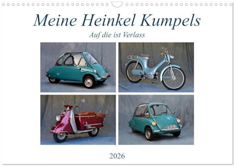 Meine Heinkel Kumpels (Wandkalender 2026 DIN A3 quer), CALVENDO Monatskalender: Freunde fürs Leben (CALVENDO Mobilitaet)