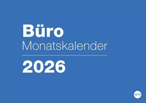 Büro Monatsplaner 2026: Praktischer Wandplaner mit großer Monatsübersicht. Wandkalender DIN A4. Büro-Kalender mit Notizfeld und Schulferien. (Bürokalender Heye)
