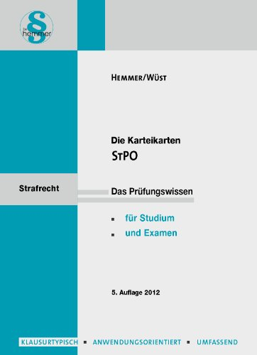 Karteikarten Strafprozessordnung (Karteikarten - Strafrecht)