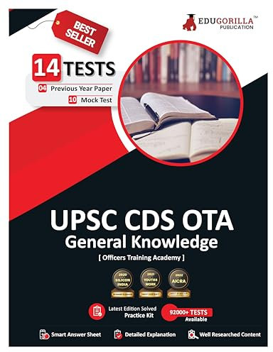 UPSC CDS OTA General Knowledge Book 2023 (English Edition) - 10 Mock Tests and 4 Previous Year Papers (1600 Solved Questions) with Free Access to Online Tests