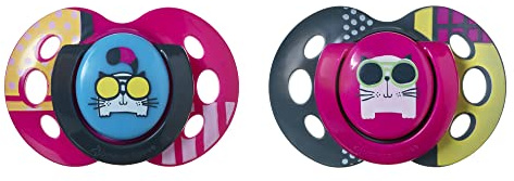 Tommee Tippee Fun Style Soothers, Symmetrical Orthodontic Design, BPA-Free Silicone, 18-36m, Pack of 2 Dummies, Colours May Vary