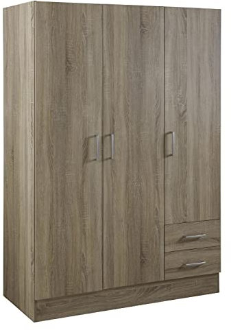 Composad Armoire à 3 portes et 2 tiroirs - Coloris chêne clair