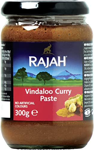 Rajah Vindaloo Currypaste – Sehr scharfe Gewürzpaste angelehnt an das beliebte indische Vindaloo-Curry – Ideal zum Würzen von Fleisch, Fisch oder Gemüse – 3 x 300 g