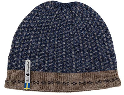 ÖJBRO VANTFABRIK – Mütze, aus 100% Merinowolle, mit Fleece-Futter, Unisex, warm & weich, Größen M (54), L (58), folkloristisches nordisches Design