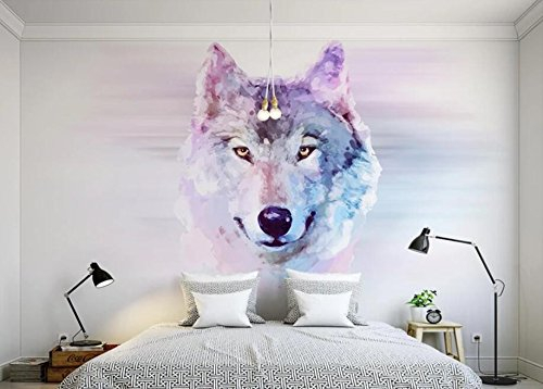 Keshj Benutzerdefinierte Fototapete 3D Tier Wolf Wandbild Tapete Wohnzimmer Schlafzimmer Sofa Hintergrund Dekorative Wand-120Cmx100Cm