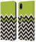 Head Case Designs Lime Green Colour Block Chevron Leather Wallet Case Compatible With Apple iPhone XR