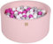 MEOWBABY Piscine À Balles 90X40cm/300 Balles ∅ 7Cm pour Bébé Enfant Bambin Jouets pour Les Tout-Petits Fabriqué de Jouet Rond MousseFabriqué en UE Rose Clair: Rose Foncé/Gris/Blanc