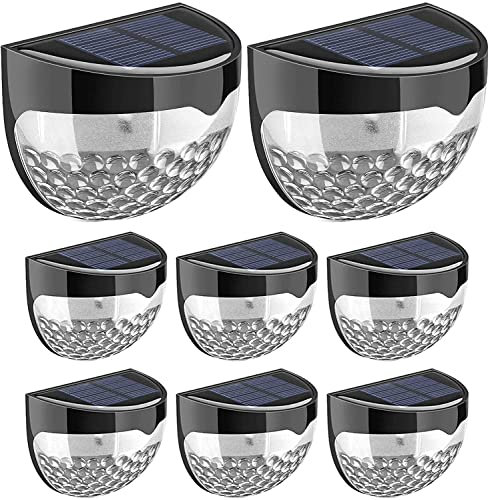 GloBrite Garden Lights - Pack of 8 Outdoor Lights - Waterproof Night Light for Pathway, Patio, Deck, Fence - Solar Security Light with Dusk to Dawn Sensor - Outdoor Lighting