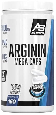 All Stars Arginin Mega Caps - Kapseln á 1395 mg, 150 Kapseln, 1er Pack (1 x 209 g)