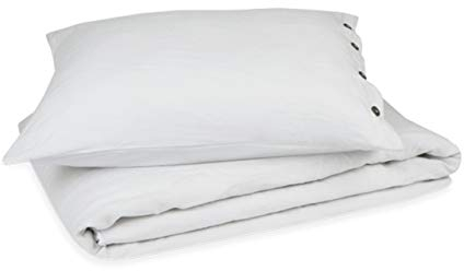 Kayori Nikko Bettwäsche Größe 155x220cm - 80x80cm Farbe Silbergrau Leinen